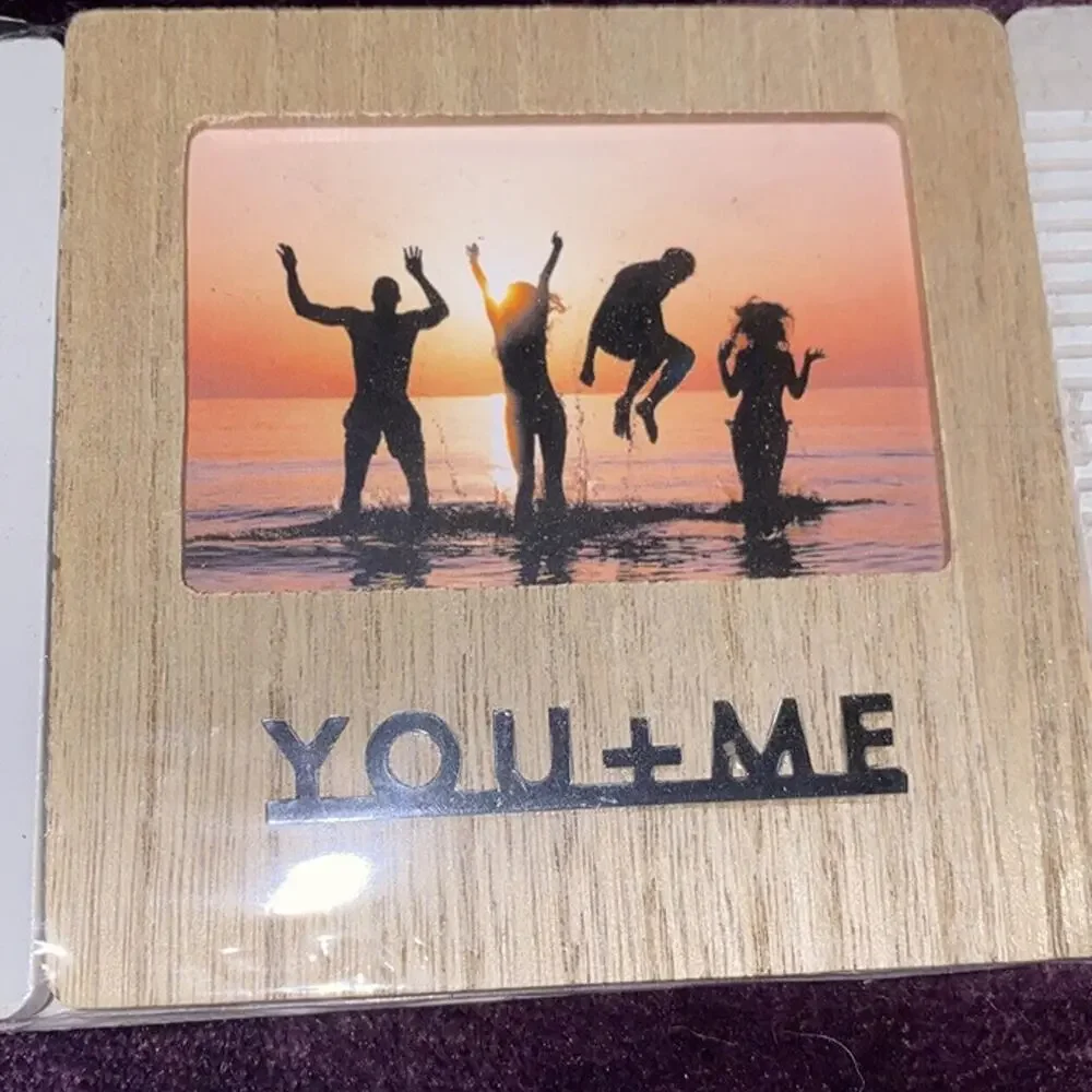 Horizon Group USA 3-Piece 4x4 Wooden Picture Frame Set XO You+Me Hello NIP